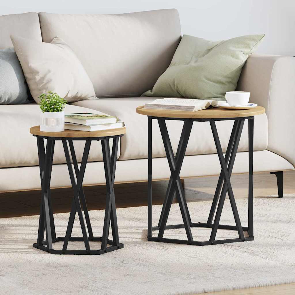 Table basse 2 pcs chêne artisanal 50 x 50 x 50 cm - XIOS