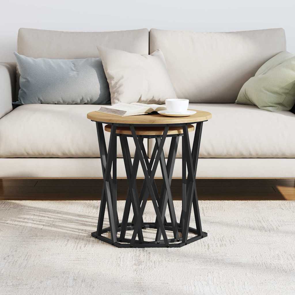 Table basse 2 pcs chêne artisanal 50 x 50 x 50 cm - XIOS