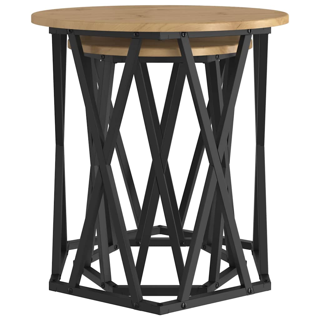Table basse 2 pcs chêne artisanal 50 x 50 x 50 cm - XIOS