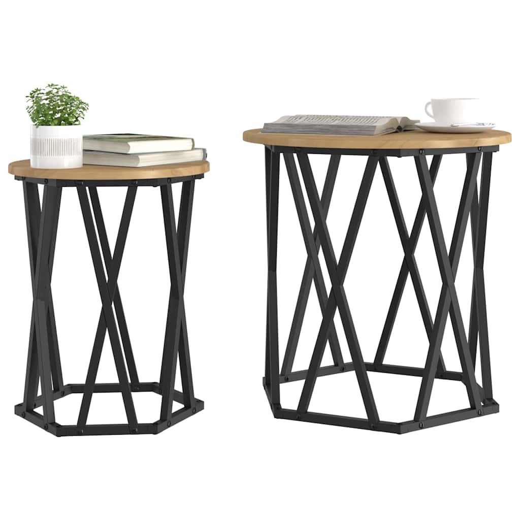 Table basse 2 pcs chêne artisanal 50 x 50 x 50 cm - XIOS