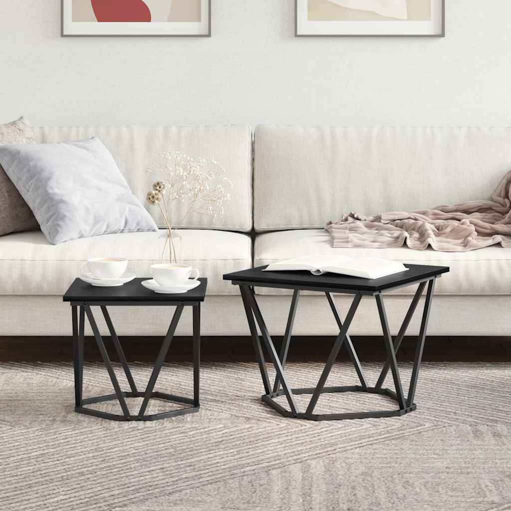 Ensemble de tables d'appoint 2 pcs Chêne noir 50 x 50 x 40 cm - XIOS