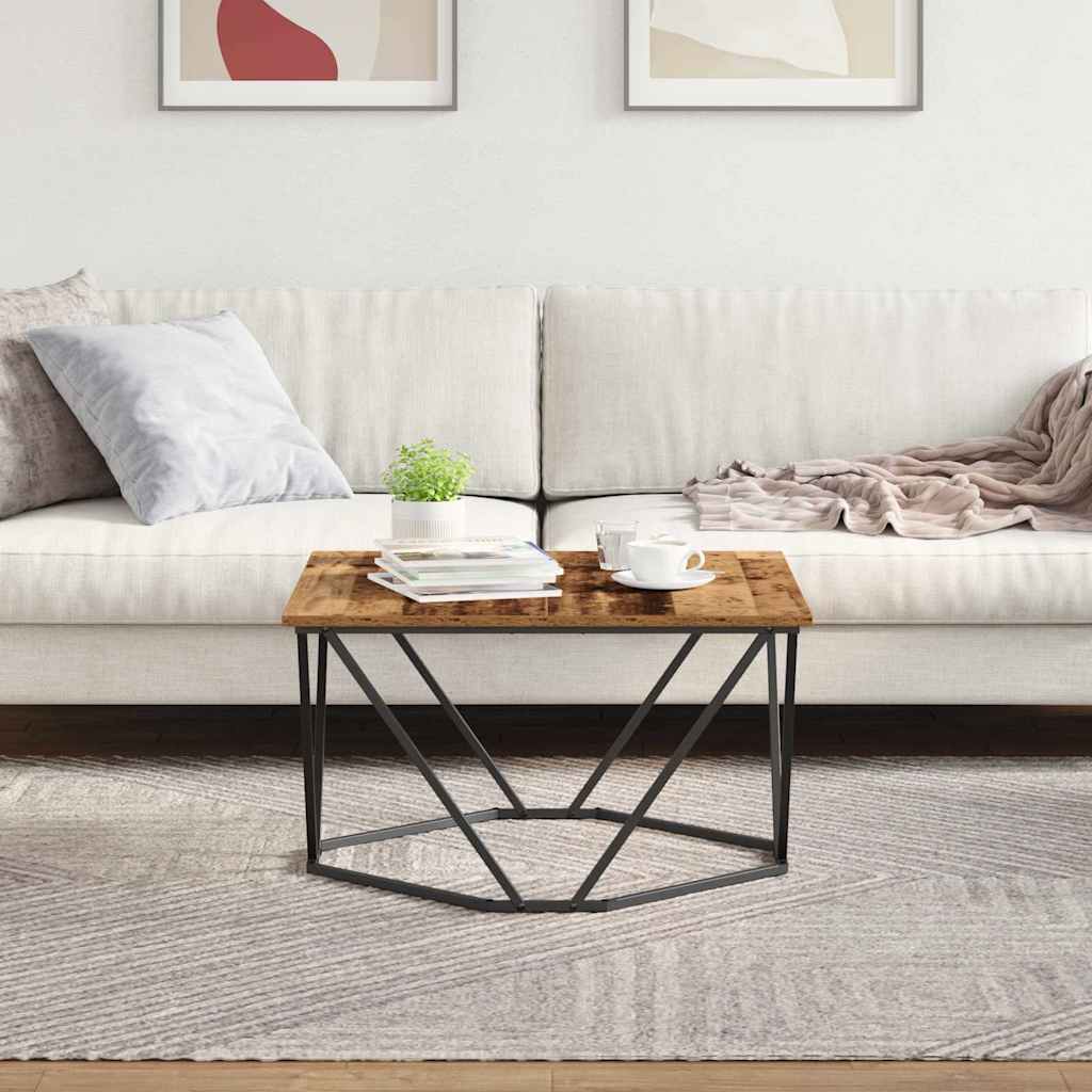 Table basse Bois ancien 80 x 80 x 45 cm - XIOS