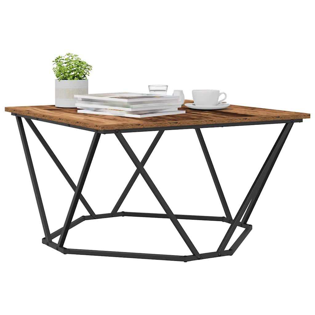 Table basse Bois ancien 80 x 80 x 45 cm - XIOS