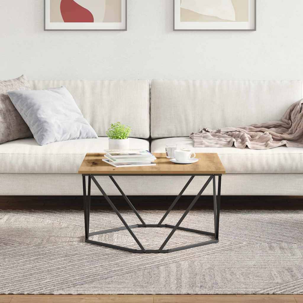 Table basse chêne artisanal 80 x 80 x 45 cm - XIOS