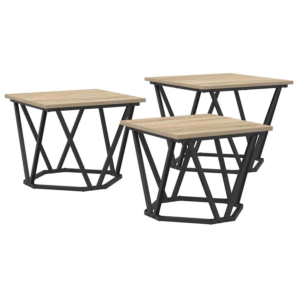 Table basse 3 pcs Chêne sonoma 50 x 50 x 40 cm - XIOS