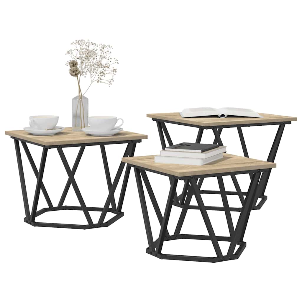Table basse 3 pcs Chêne sonoma 50 x 50 x 40 cm - XIOS