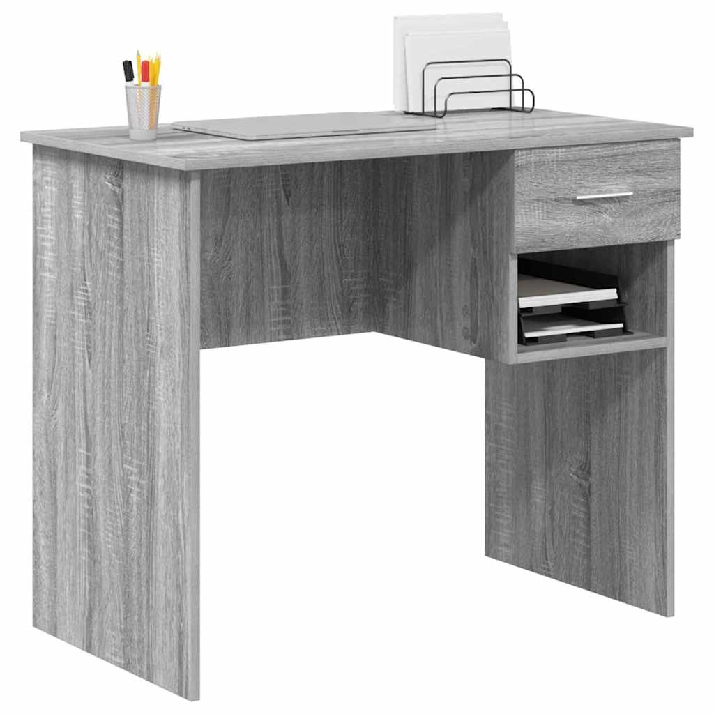 Bureau Sonoma gris 90 x 49.5 x 75 cm Bois d'ingénierie - XIOS
