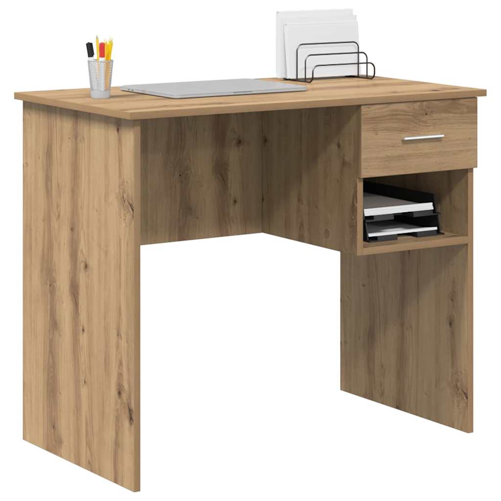Bureau chêne artisanal 90 x 49.5 x 75 cm Bois d'ingénierie - XIOS