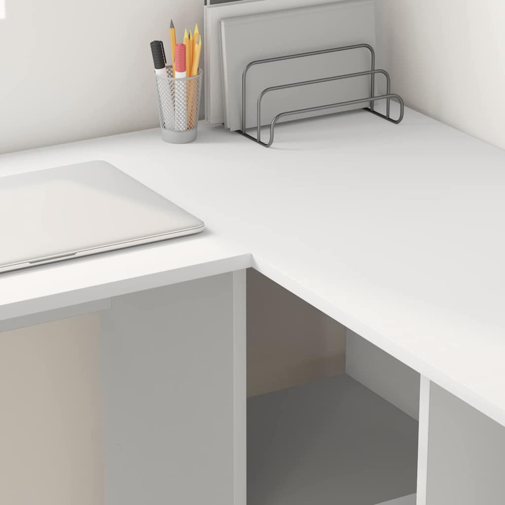 Bureau avec étagère Blanc 142 x 102 x 73 cm Bois d'ingénierie - XIOS