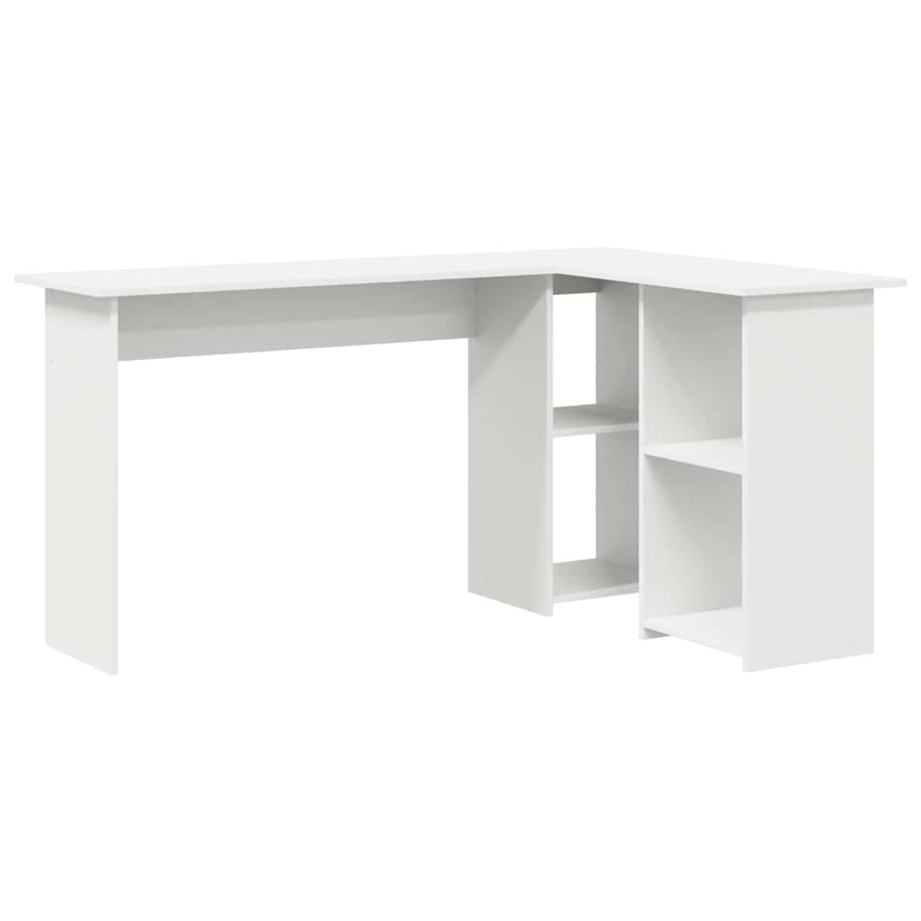 Bureau avec étagère Blanc 142 x 102 x 73 cm Bois d'ingénierie - XIOS