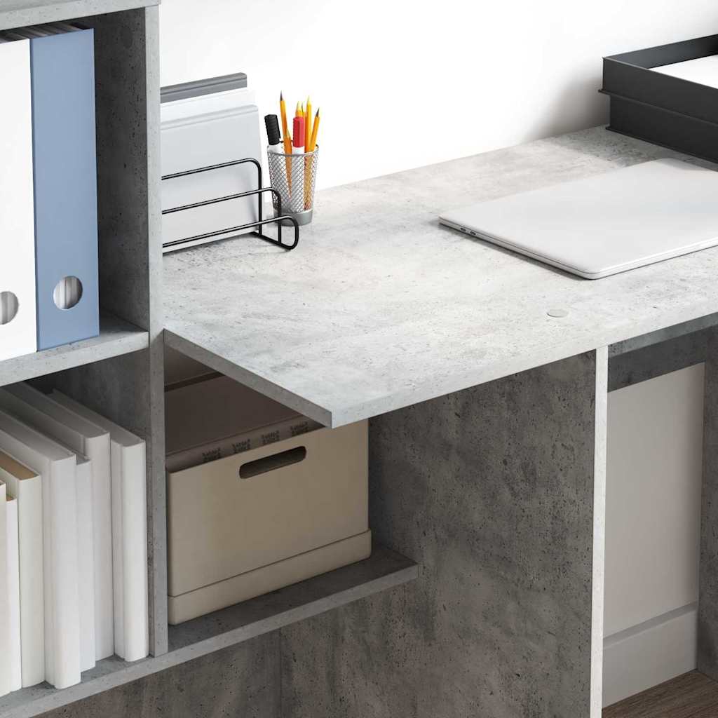 Bureau Gris béton 131,5 x 50 x 106,5 cm Bois d'ingénierie - XIOS