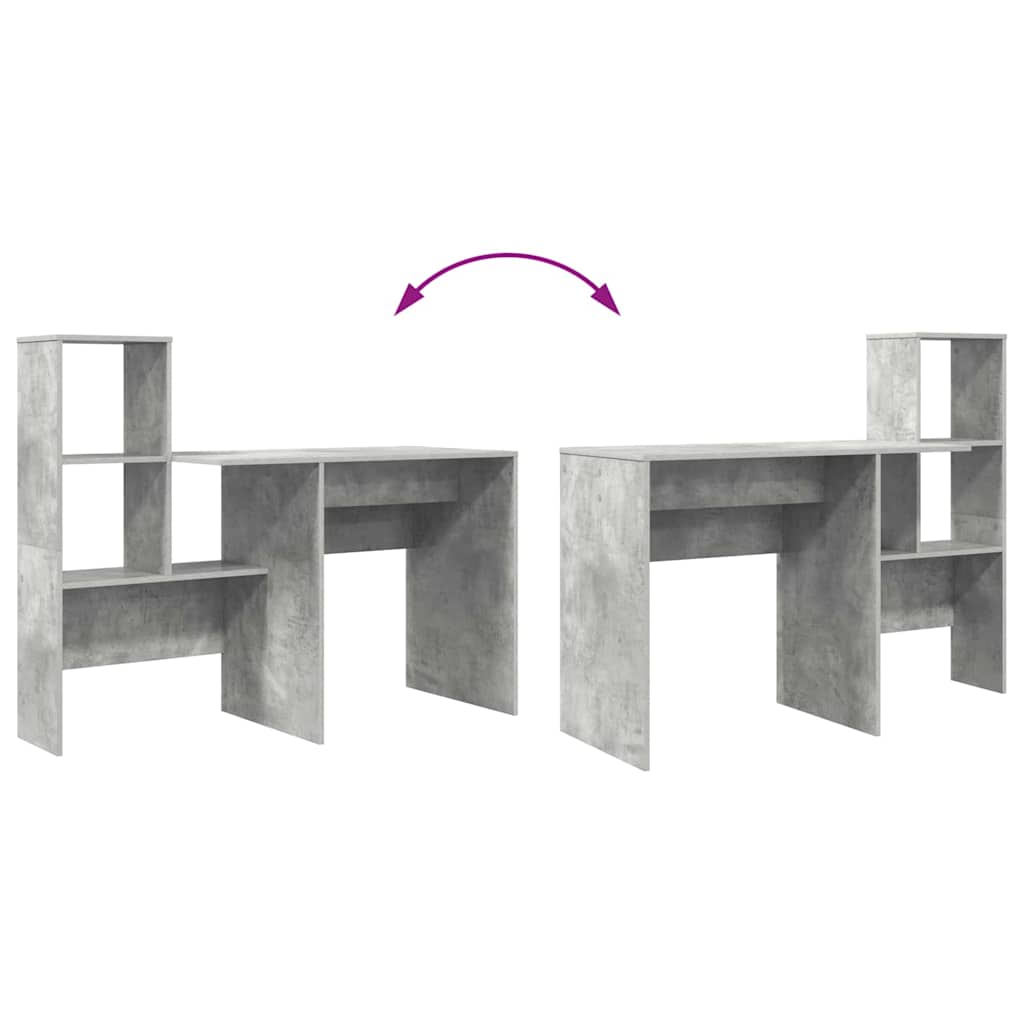 Bureau Gris béton 131,5 x 50 x 106,5 cm Bois d'ingénierie - XIOS