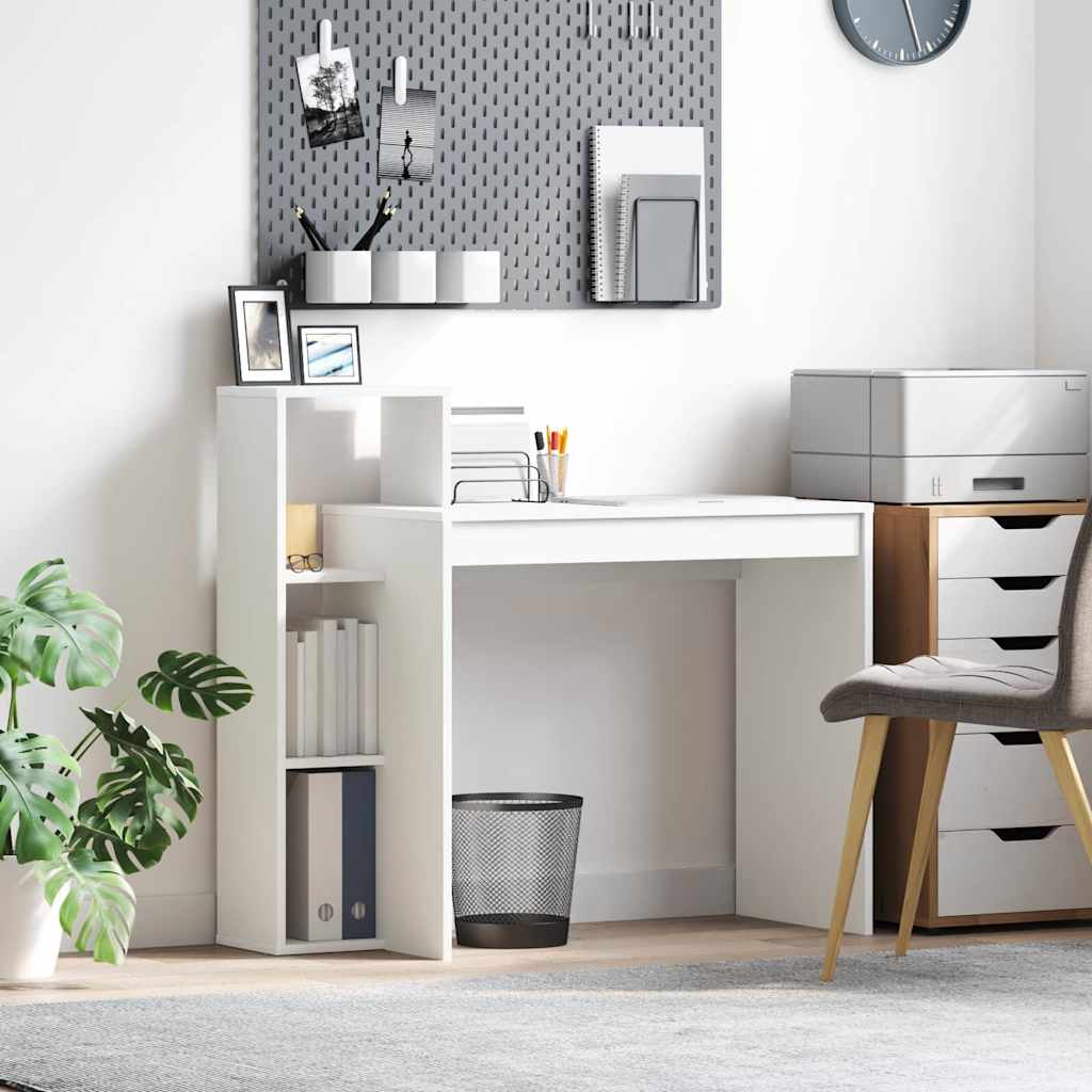 Bureau avec étagère Blanc 100 x 40 x 90 cm Bois d'ingénierie - XIOS