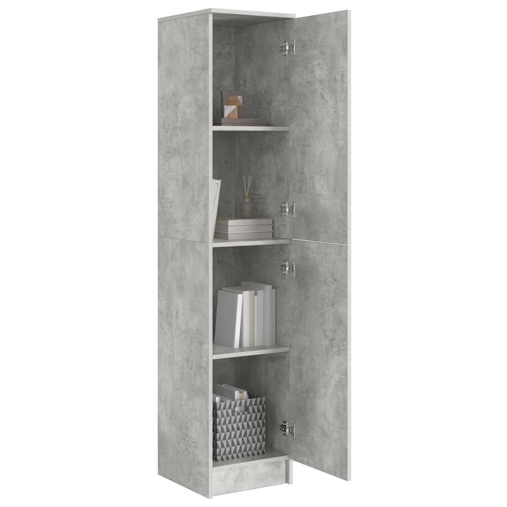 Highboard Gris béton 35 x 39 x 168 cm Bois d'ingénierie - XIOS