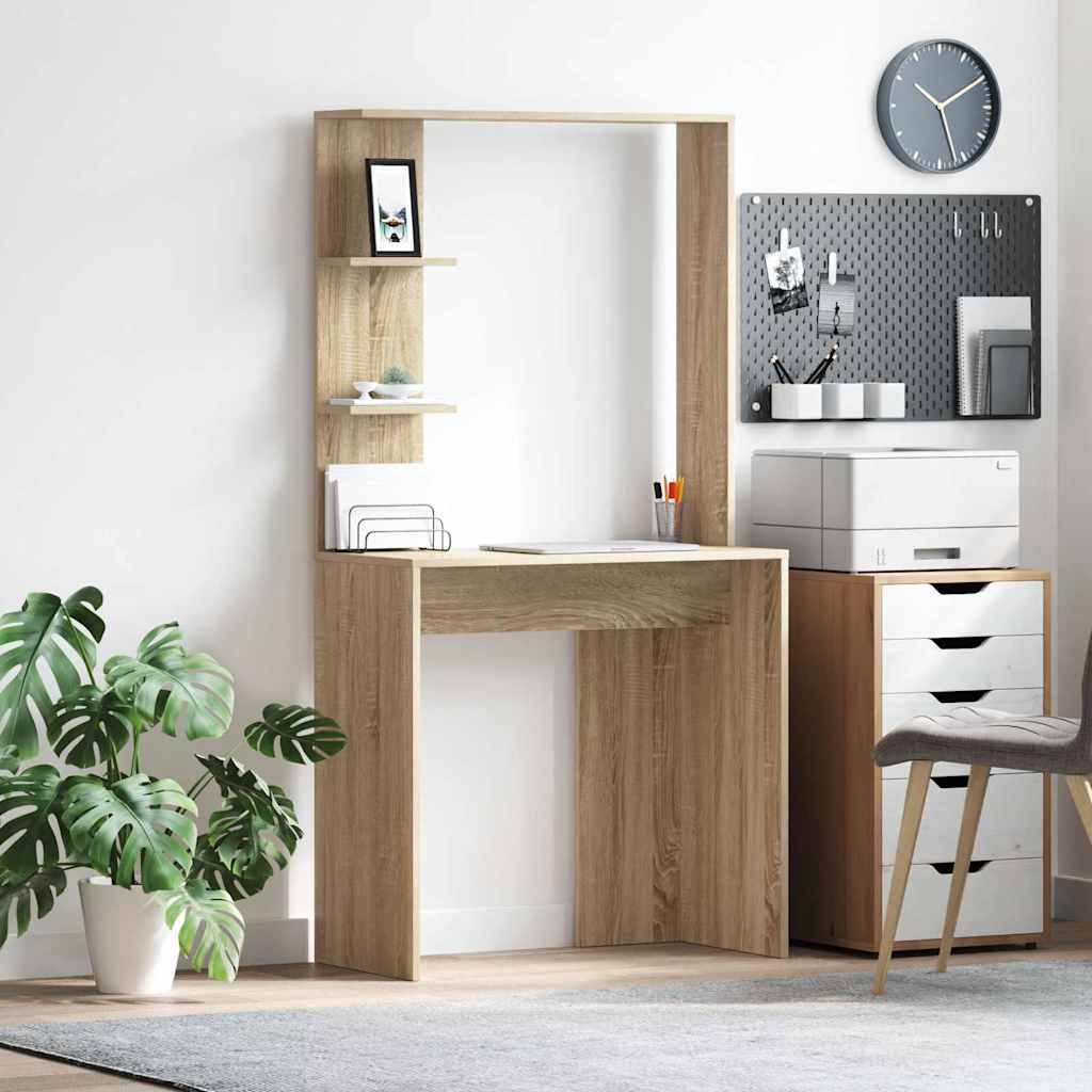 Bureau Chêne sonoma 78.5 x 37 x 154.5 cm Bois d'ingénierie - XIOS