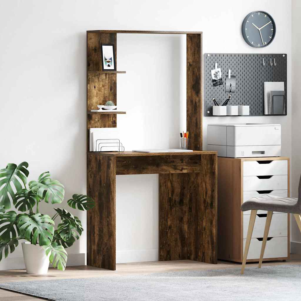 Bureau Chêne fumé 78.5 x 37 x 154.5 cm Bois d'ingénierie - XIOS