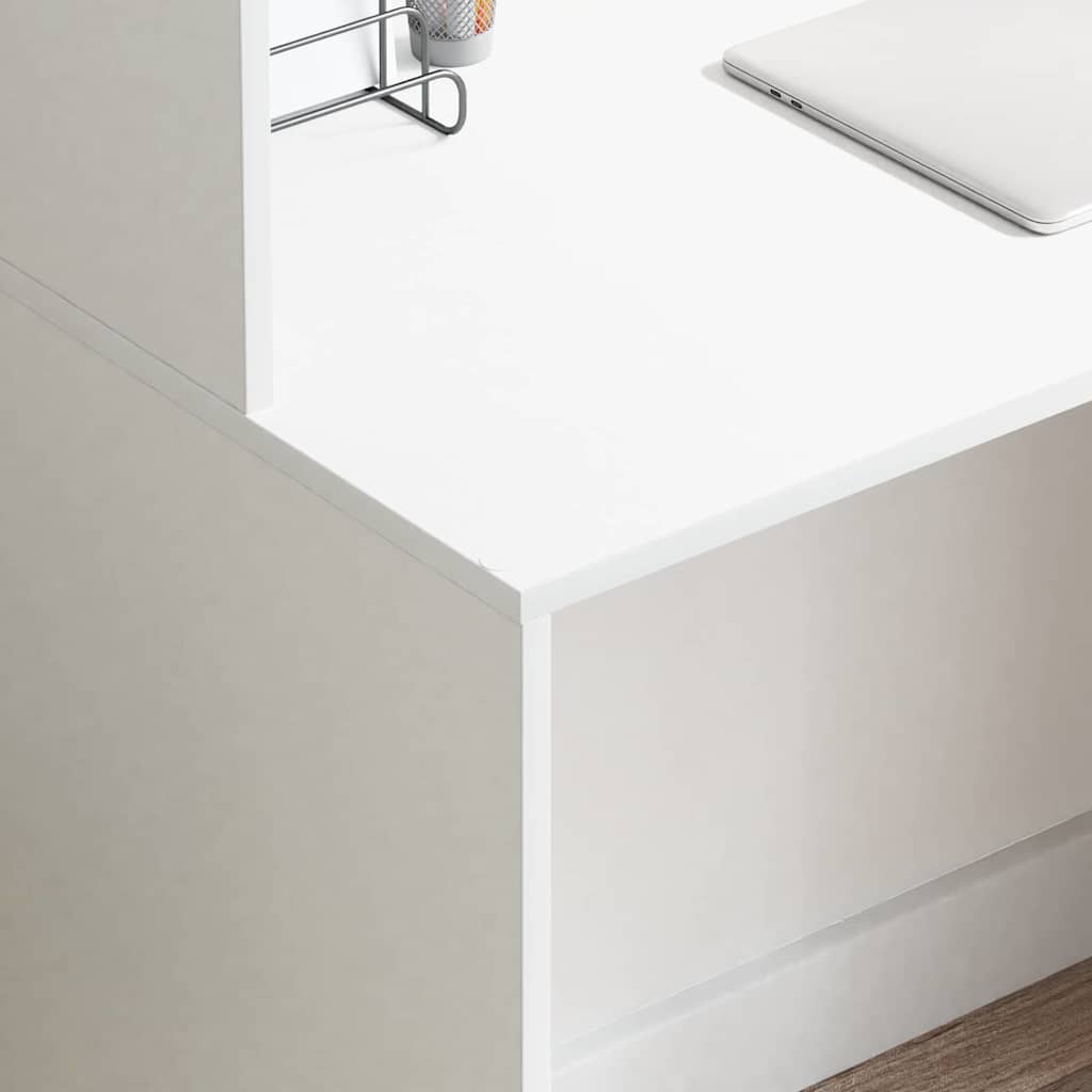 Bureau avec étagère Blanc 102 x 50 x 124 cm Bois d'ingénierie - XIOS