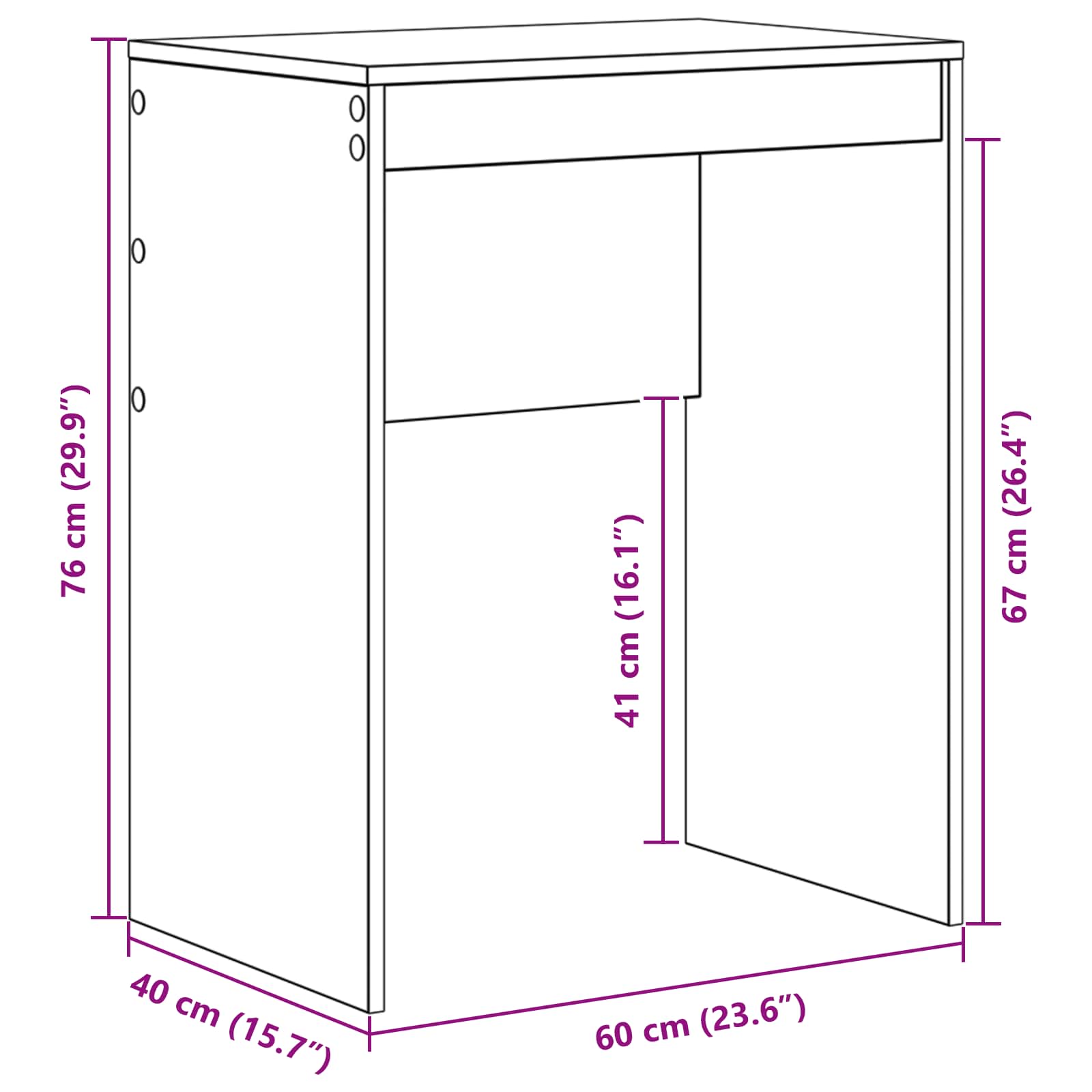 Bureau Blanc 60 x 40 x 76 cm - XIOS