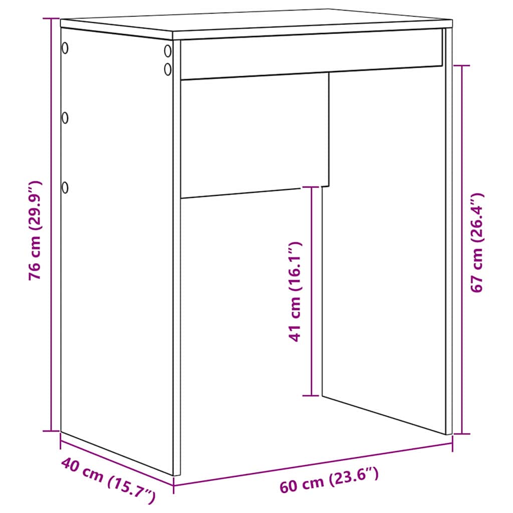 Bureau Chêne sonoma 60 x 40 x 76 cm Bois d'ingénierie - XIOS