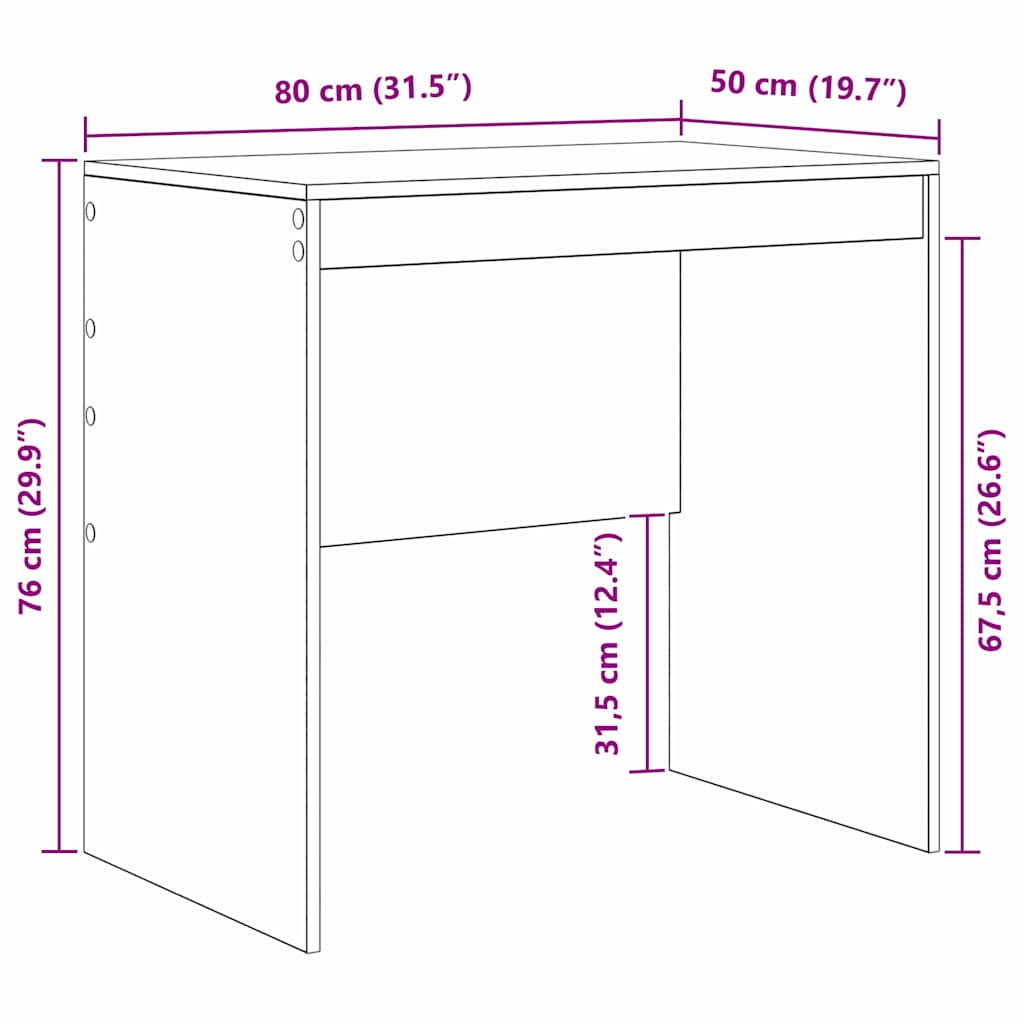 Bureau Blanc 80 x 50 x 76 cm Bois d'ingénierie - XIOS
