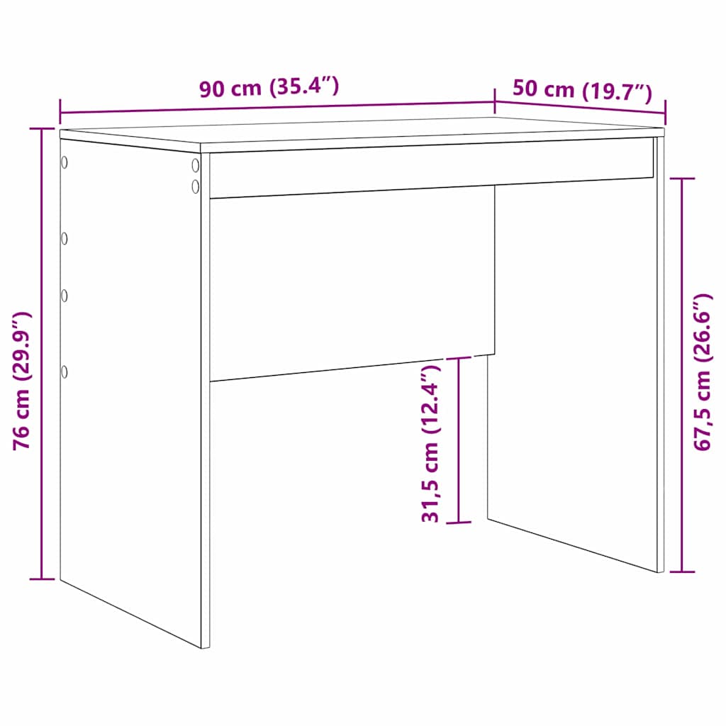 Bureau Bois ancien 90 x 50 x 76 cm Bois d'ingénierie - XIOS