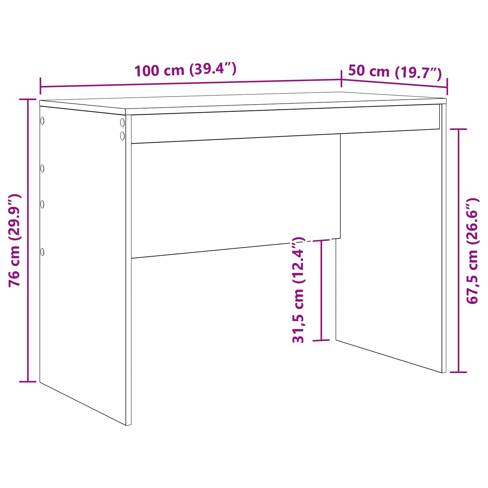 Bureau Blanc 100 x 50 x 76 cm - XIOS