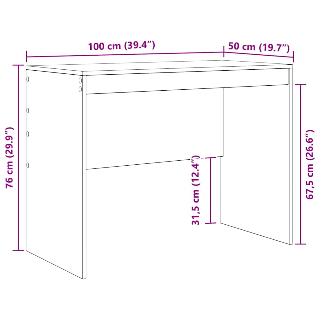 Bureau Gris béton 100 x 50 x 76 cm Bois d'ingénierie - XIOS