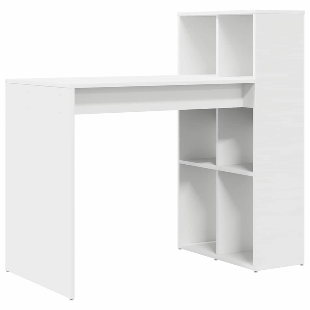Bureau avec étagère Blanc 108 x 55 x 103,5 cm Bois d'ingénierie - XIOS