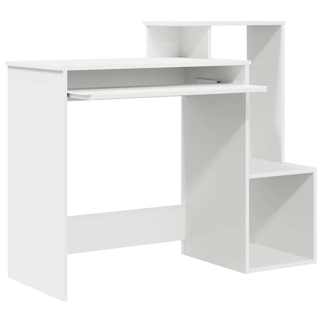 Bureau avec étagère Blanc 106 x 40 x 88.5 cm Bois d'ingénierie - XIOS