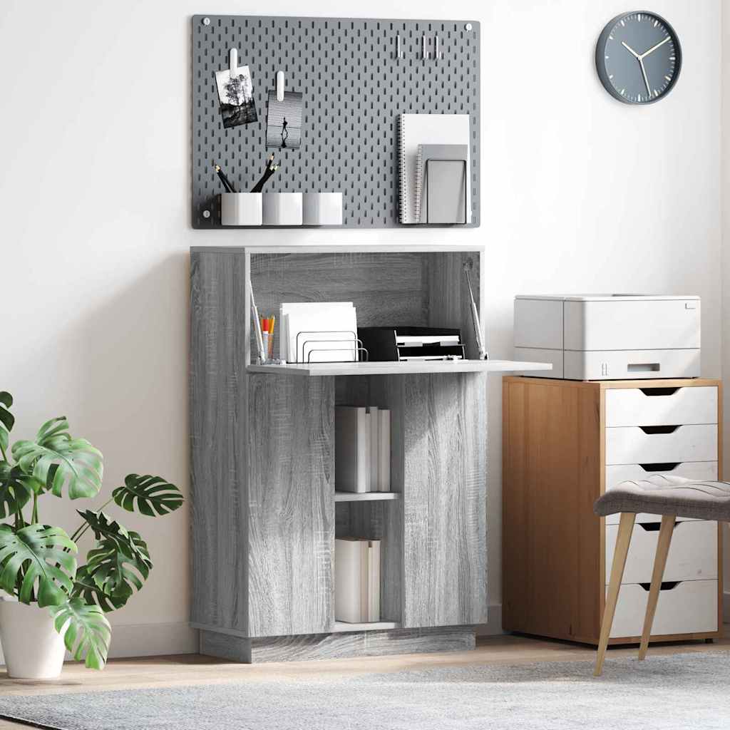 Bureau avec porte Gris 71,5 x 31,5 x 106,5 cm Bois d'ingénierie - XIOS