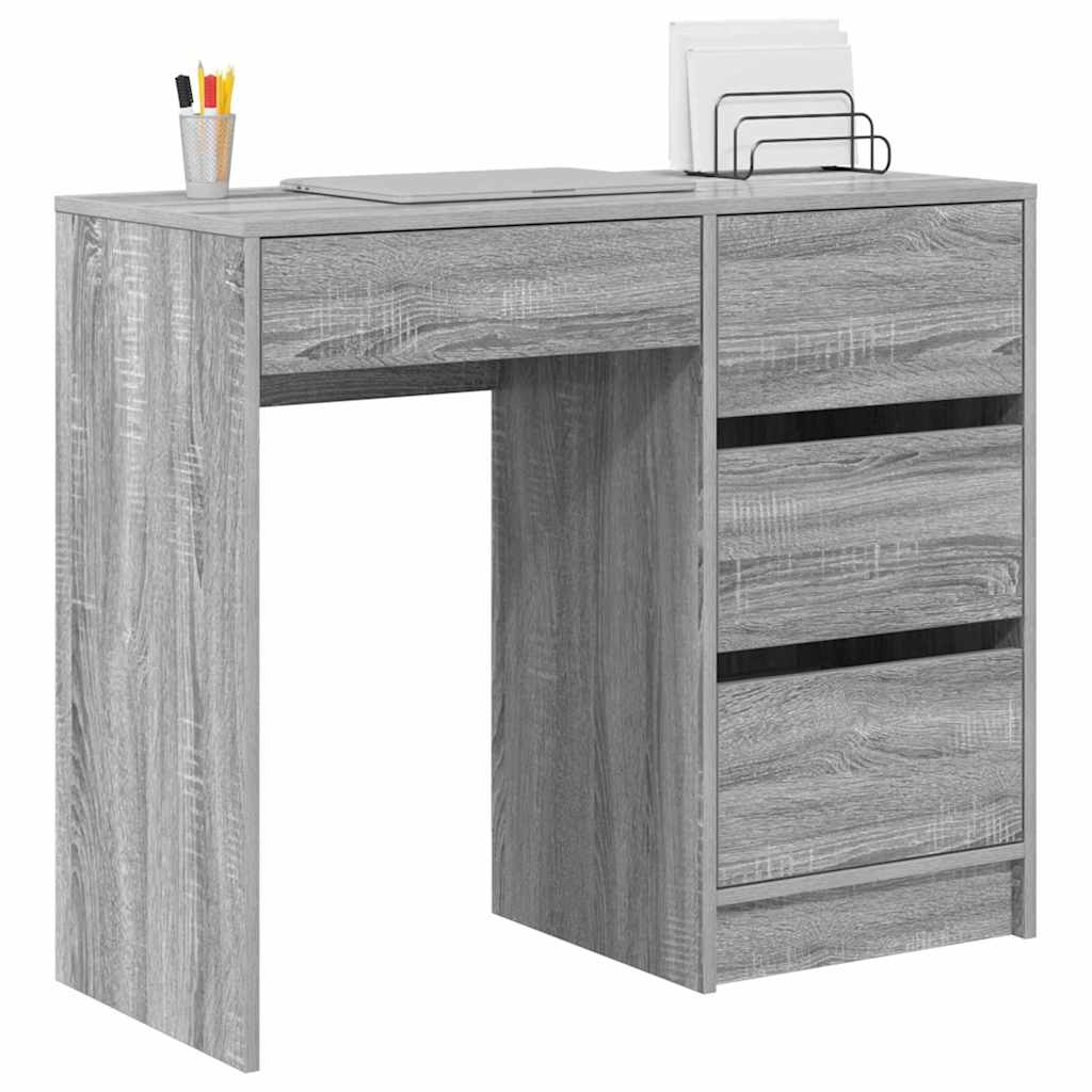Bureau Gris Sonoma 90 x 37,5 x 75 cm Bois d'ingénierie - XIOS