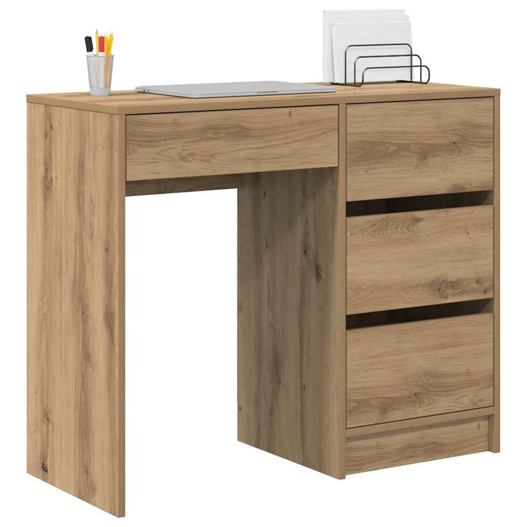 Bureau chêne artisanal 90 x 37,5 x 75 cm Bois d'ingénierie - XIOS