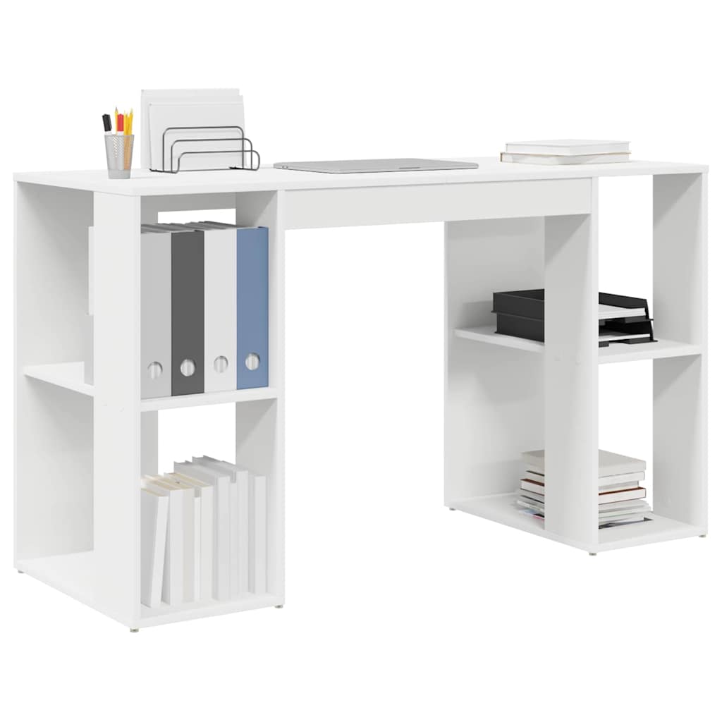 Bureau avec Rangement avec étagère Blanc 130 x 50,5 x 75 cm - XIOS
