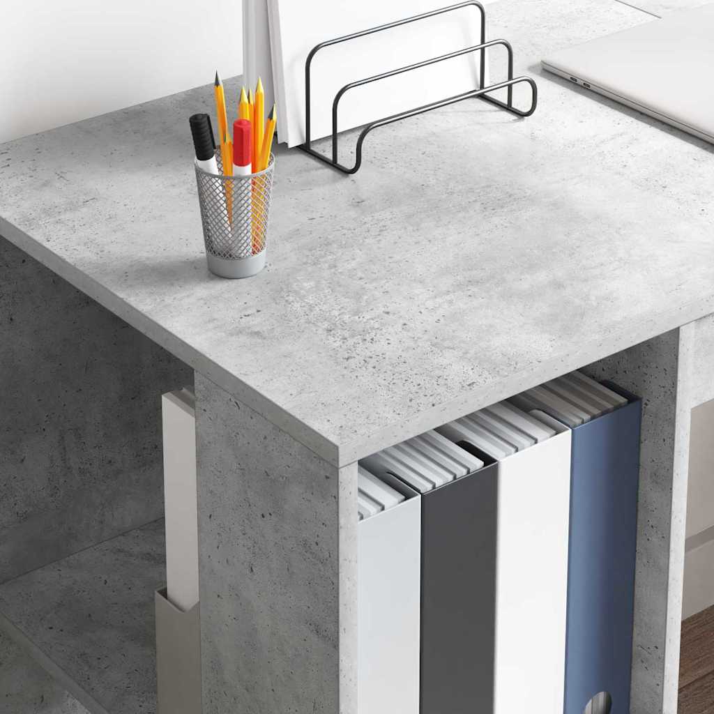 Bureau avec Rangement Gris béton 130 x 50,5 x 75 cm - XIOS