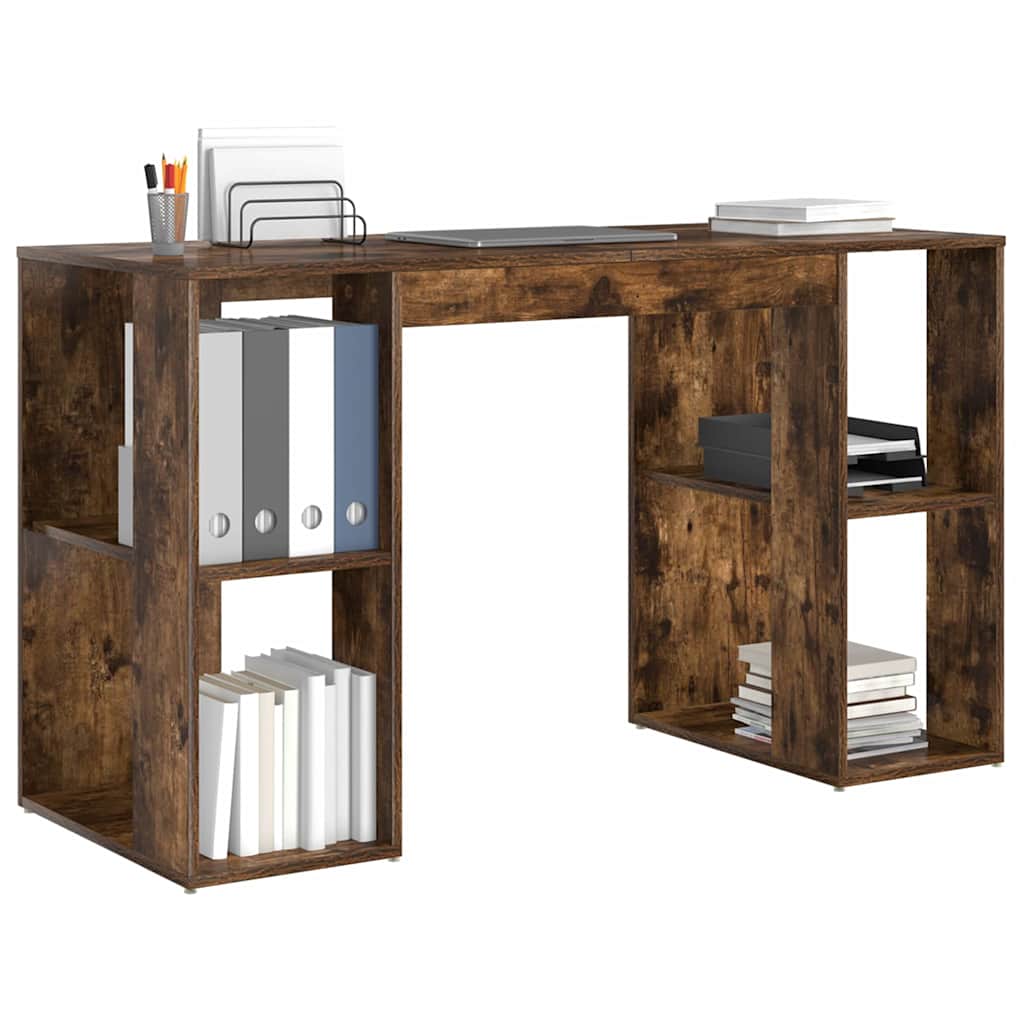 Bureau avec Rangement Chêne fumé 130 x 50,5 x 75 cm - XIOS