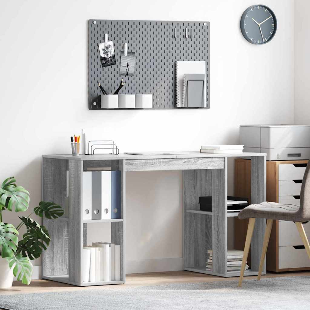 Bureau avec Rangement Gris Sonoma 130 x 50,5 x 75 cm - XIOS