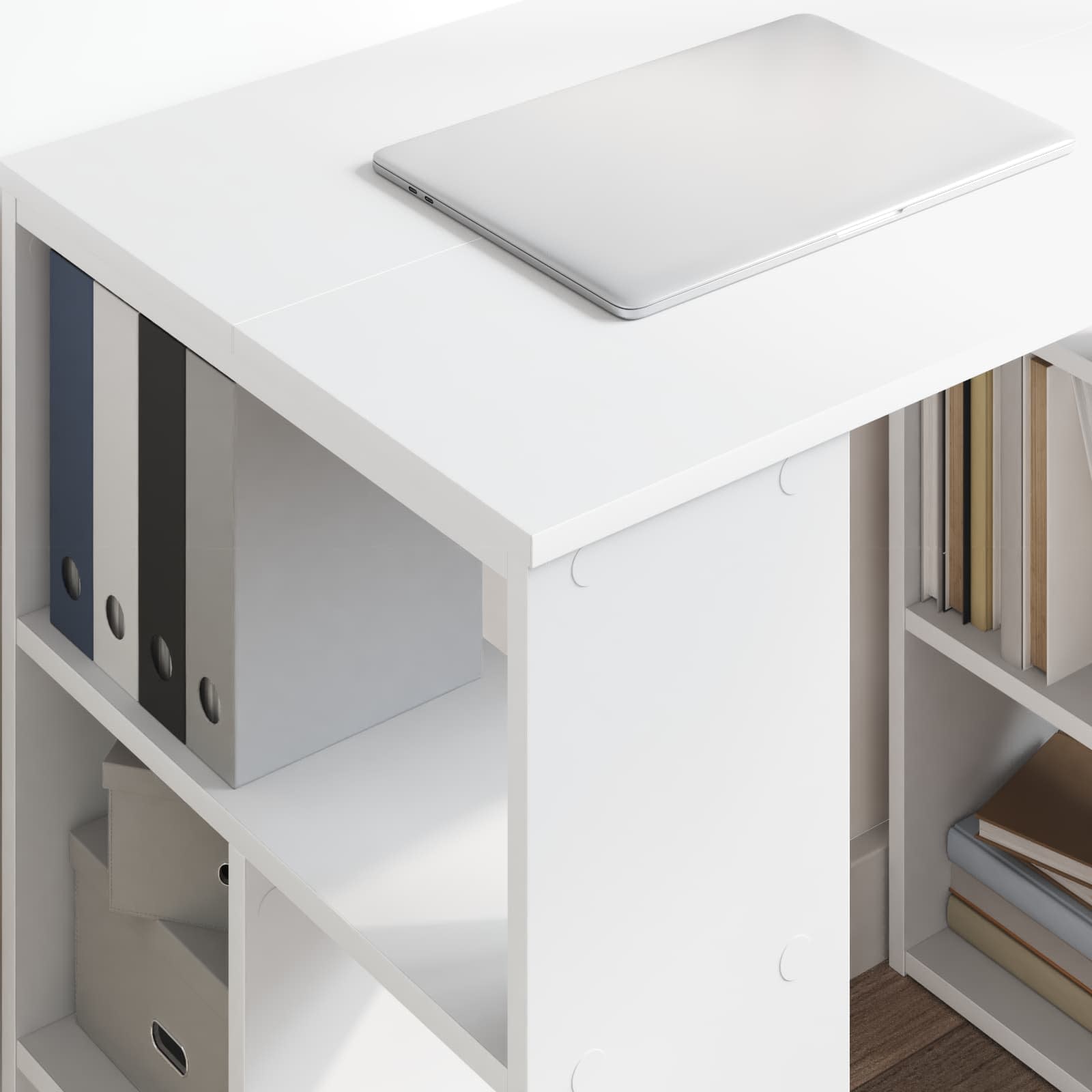 Bureau avec étagère Blanc 90 x 50 x 75 cm Bois d'ingénierie - XIOS