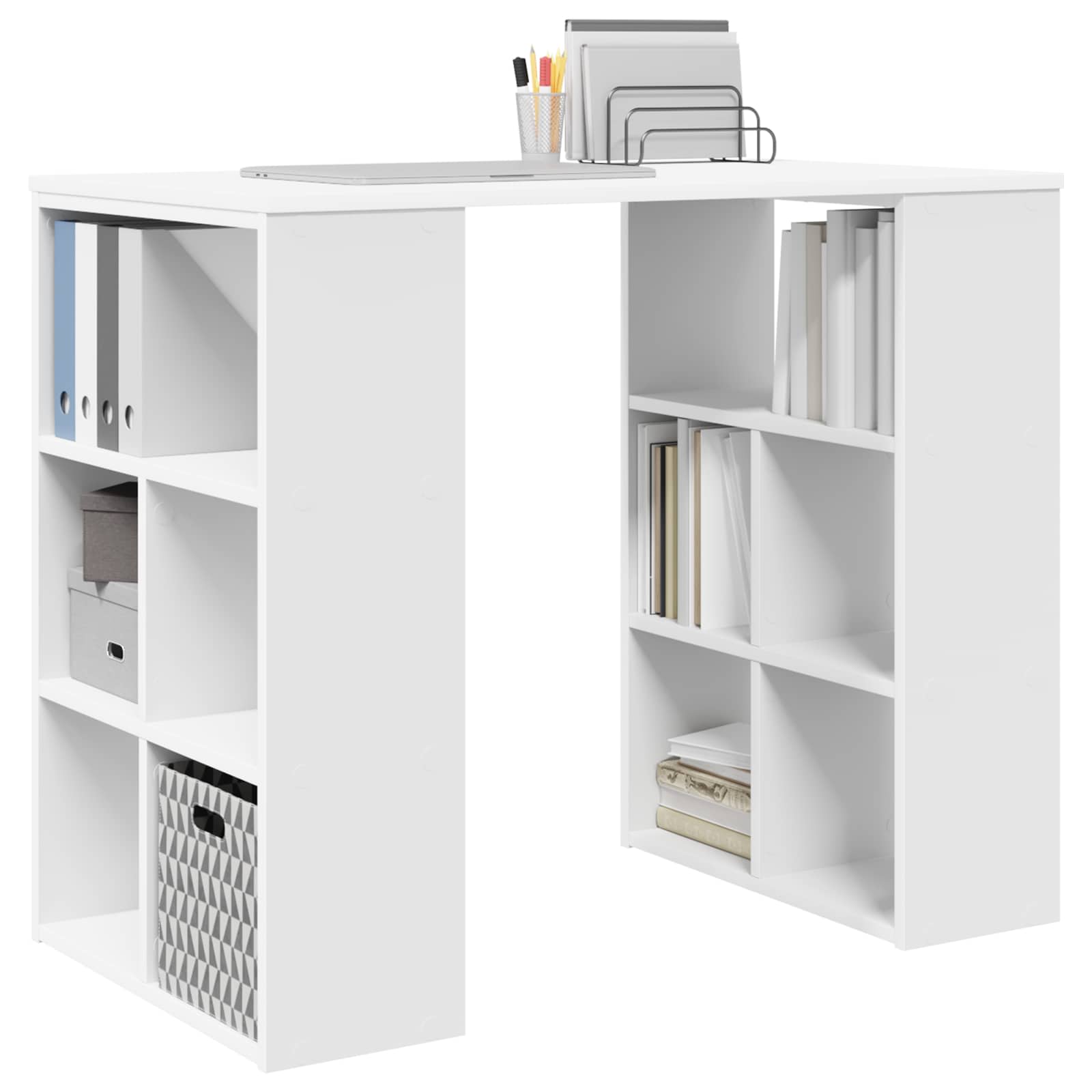 Bureau avec étagère Blanc 90 x 50 x 75 cm Bois d'ingénierie - XIOS