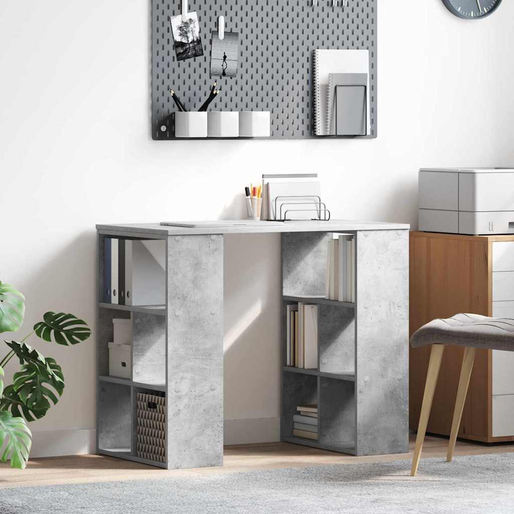 Bureau avec étagère Gris 90 x 50 x 75 cm Bois d'ingénierie - XIOS