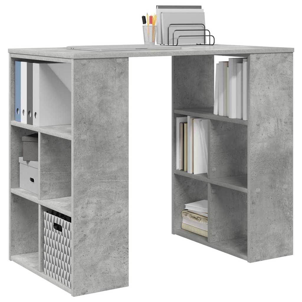 Bureau avec étagère Gris 90 x 50 x 75 cm Bois d'ingénierie - XIOS