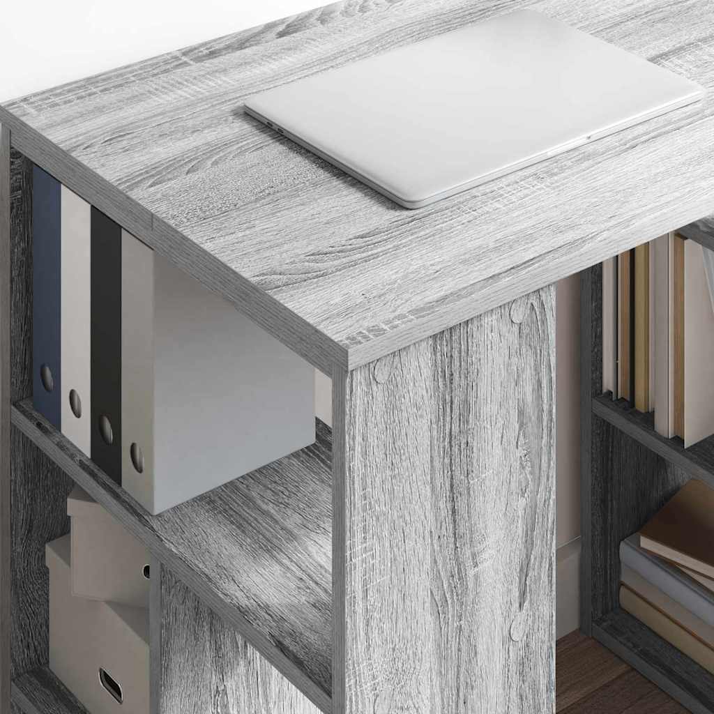 Bureau avec étagère Gris 90 x 50 x 75 cm Bois d'ingénierie - XIOS