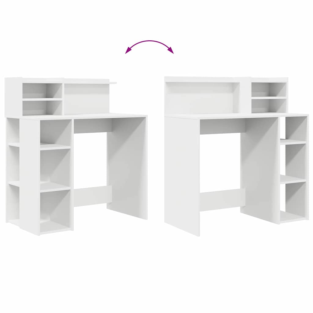 Bureau avec rangement avec étagère Blanc 90 x 48 x 101,5 cm - XIOS