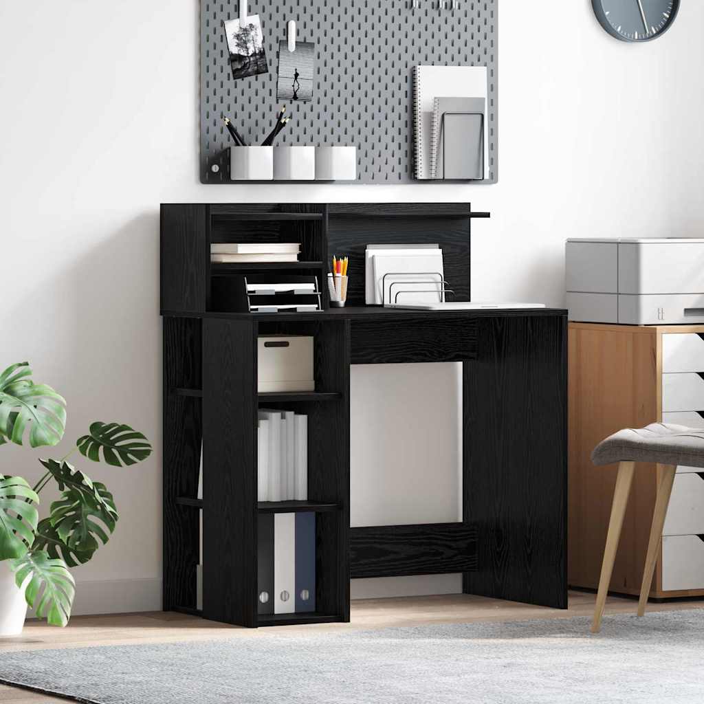Bureau avec rangement Chêne noir 90 x 48 x 101,5 cm - XIOS