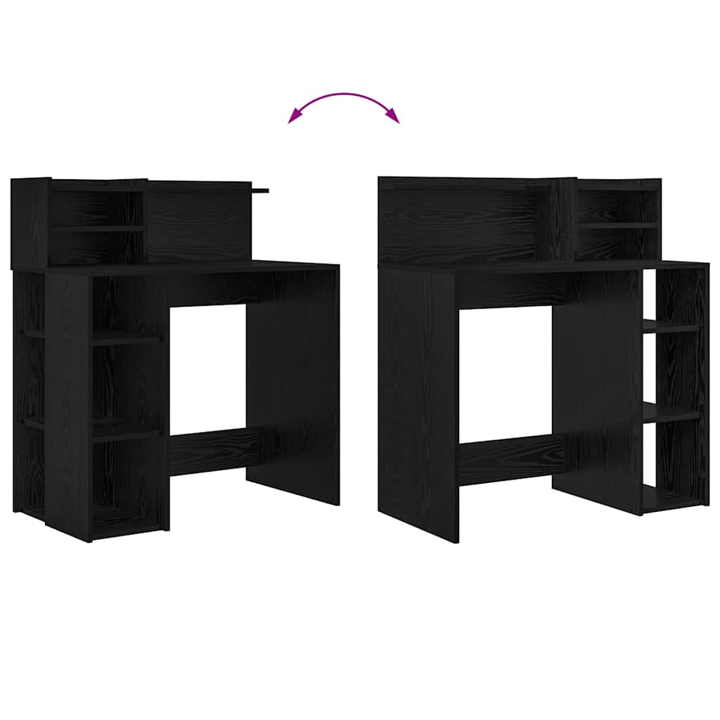 Bureau avec rangement Chêne noir 90 x 48 x 101,5 cm - XIOS