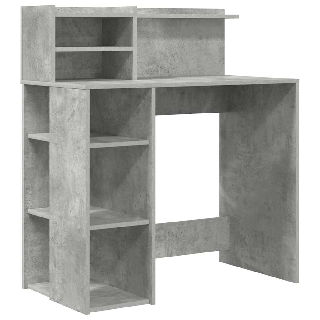 Bureau avec rangement Gris béton 90 x 48 x 101,5 cm - XIOS