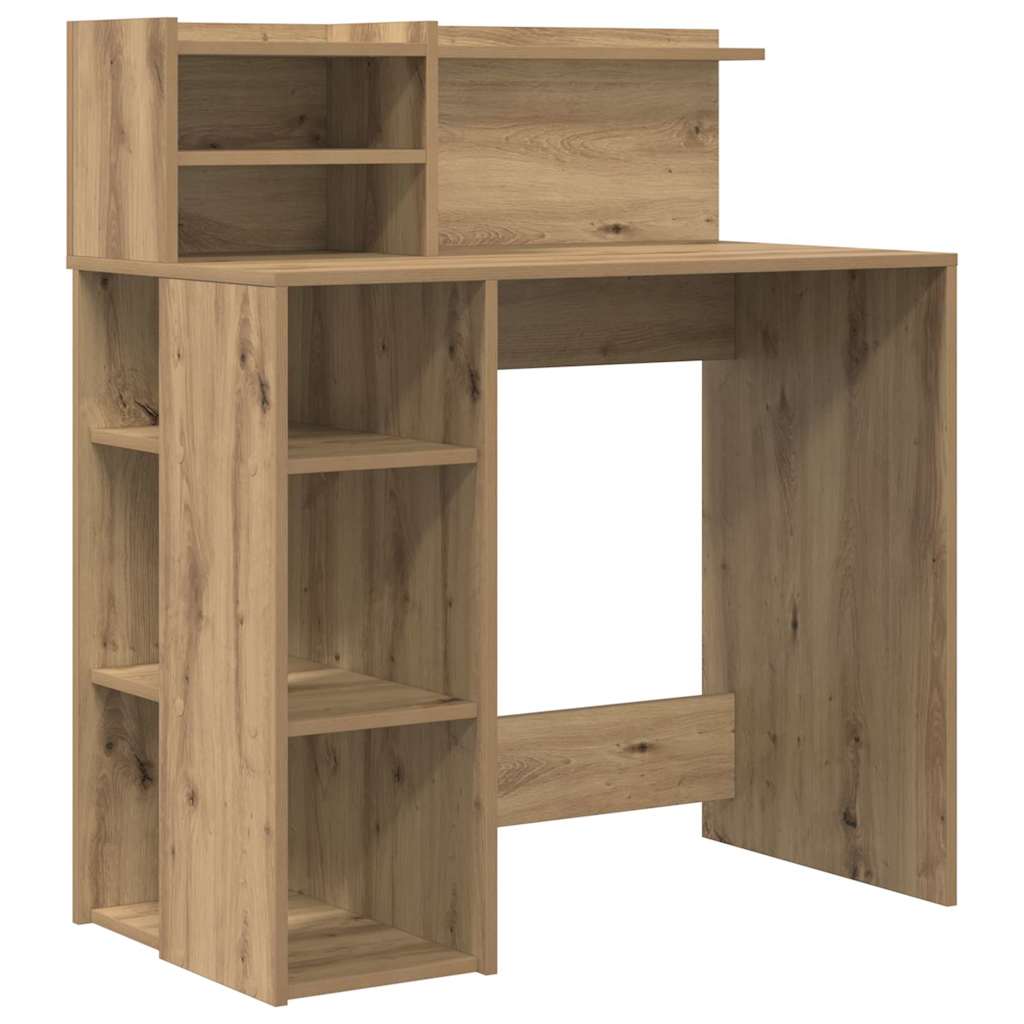 Bureau avec rangement chêne artisanal 90 x 48 x 101,5 cm - XIOS