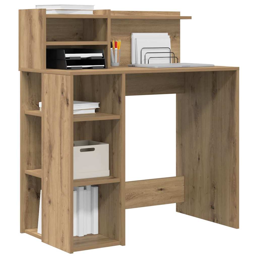 Bureau avec rangement chêne artisanal 90 x 48 x 101,5 cm - XIOS