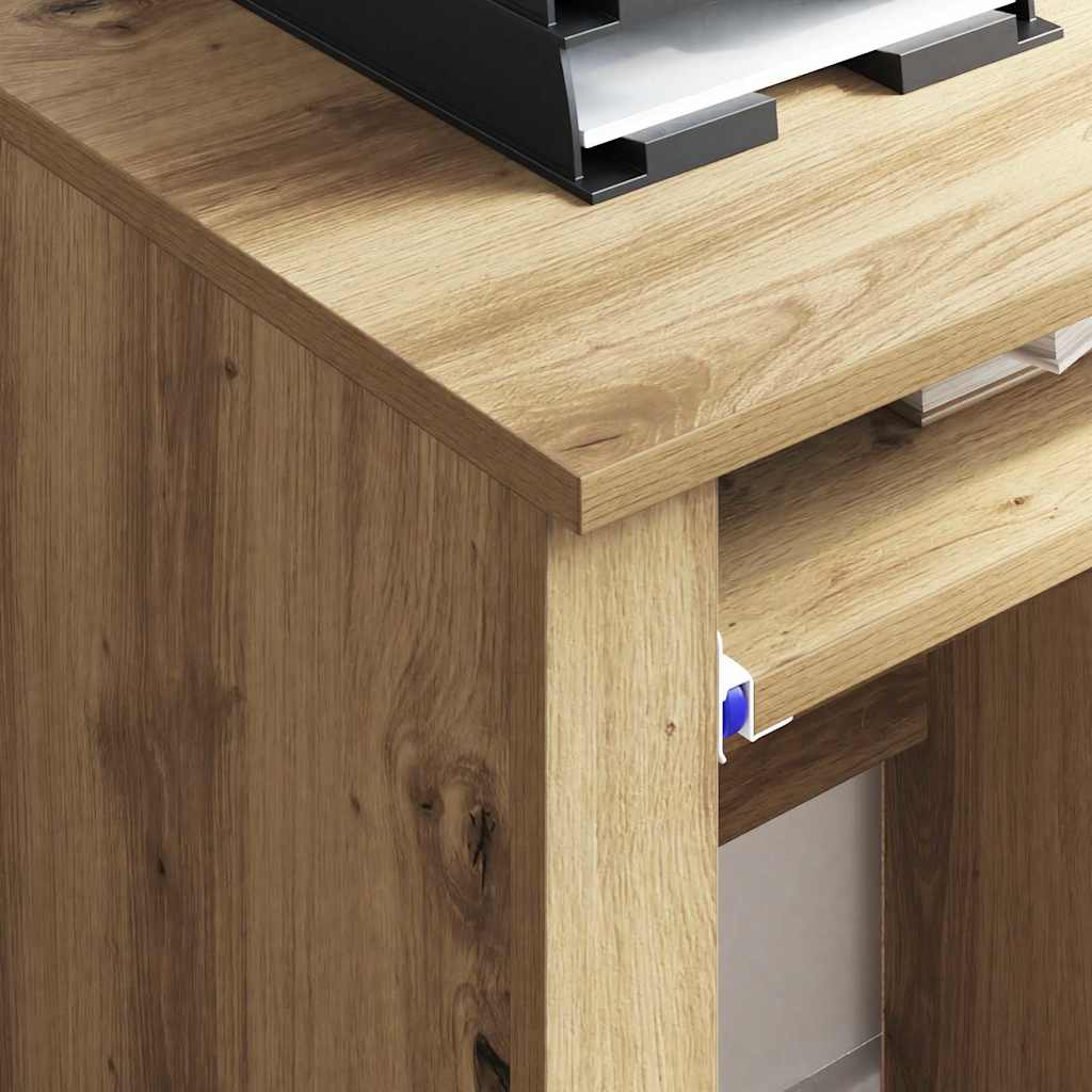 Bureau avec roulettes avec roue chêne artisanal 91 x 50 x 77 cm - XIOS