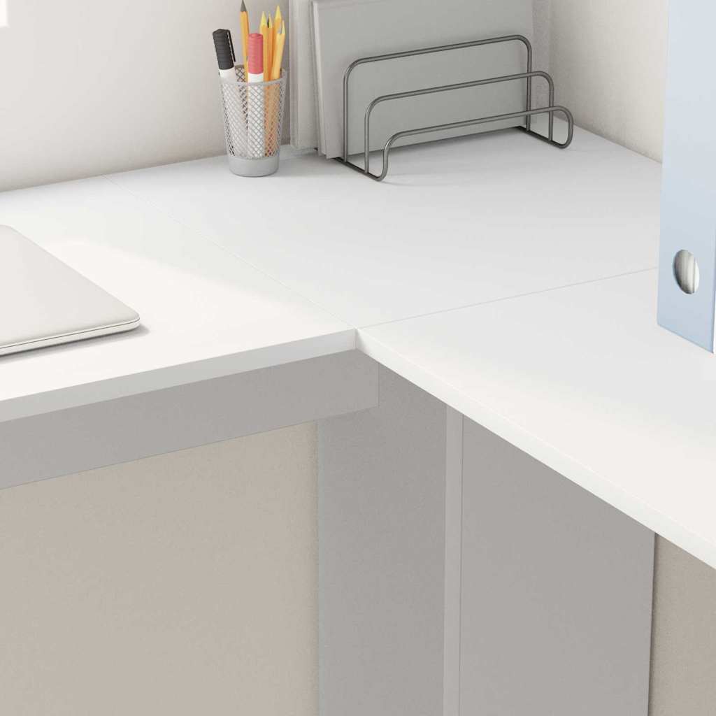 Bureau d'angle avec rangement Blanc 140 x 113.5 x 75 cm - XIOS
