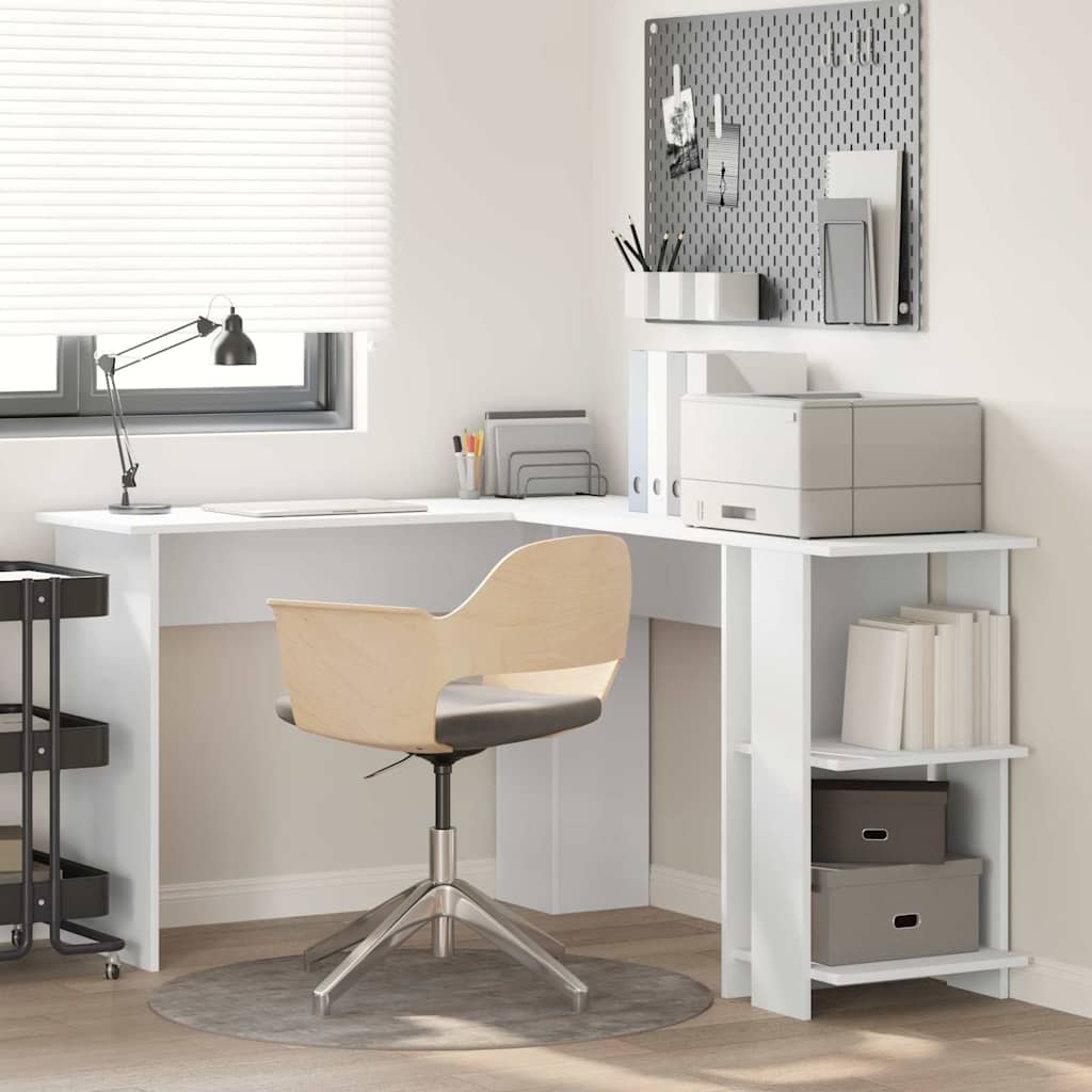 Bureau d'angle avec rangement Blanc 140 x 113.5 x 75 cm - XIOS